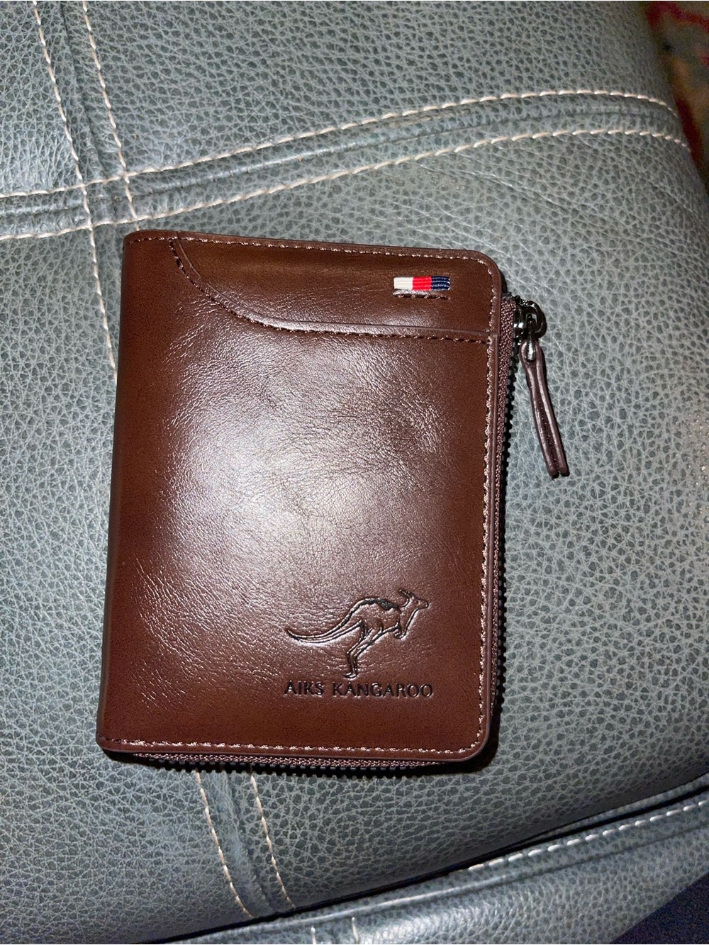 AIKS Kangaroo Men's RFID Blocking Zipper Wallet